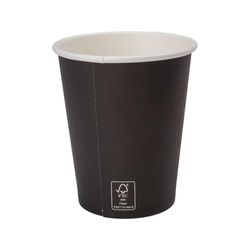 Copo de Papel Preto 270ml - FSC - Parede Simples caixa 1000 unidades