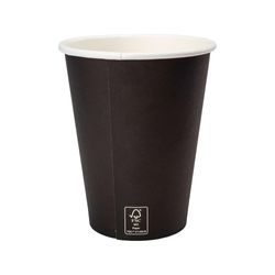 Copo de Papel Preto 400ml - FSC - Parede Simples caixa 1000 unidades