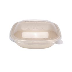 Saladeira Fibra Vegetal 1700ml com tampa Pet Antifog Reciclável Caixa 300 unidades