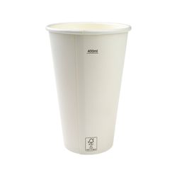Copo de Papel Branco com Duplo Revestimento - FSC - 400ml caixa 1000 unidades