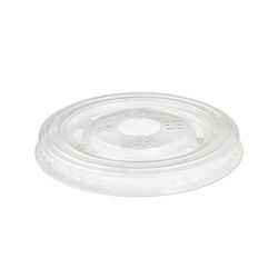 Tampa Plana PLA-Amido de Milho 90mm com Furo caixa 1000 unidades