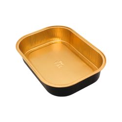 Bandeja Alumínio Premium Retangular 450ml Black & Gold caixa 300 unidades