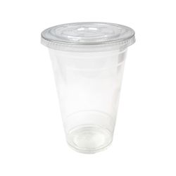 Pote PET Cristal 600ml com Tampa PET Cristal 98mm Plana com Furo