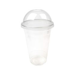 Pote PET Cristal 600ml com Tampa Bolha PET Cristal 98mm com Furo