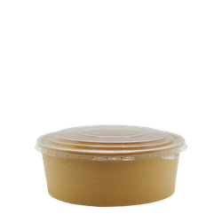 Kraft Wide Salad Bowl 1300ml com Tampa PET-Cristal Reciclável