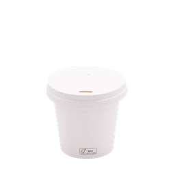 Copo de Papel Branco 110ml - FSC - Parede Simples com Tampa de Papel FNS 62mm